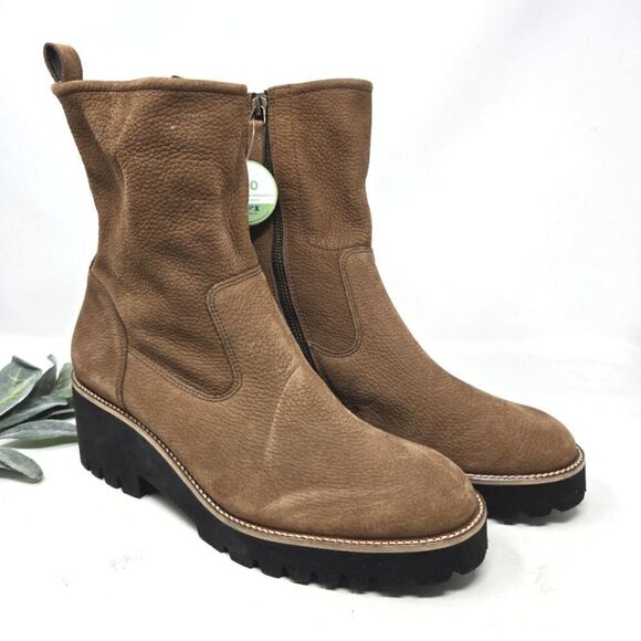 PAUL GREEN Newbury Suede Leather Wedge Boots Chunky Platform Size 8 UK